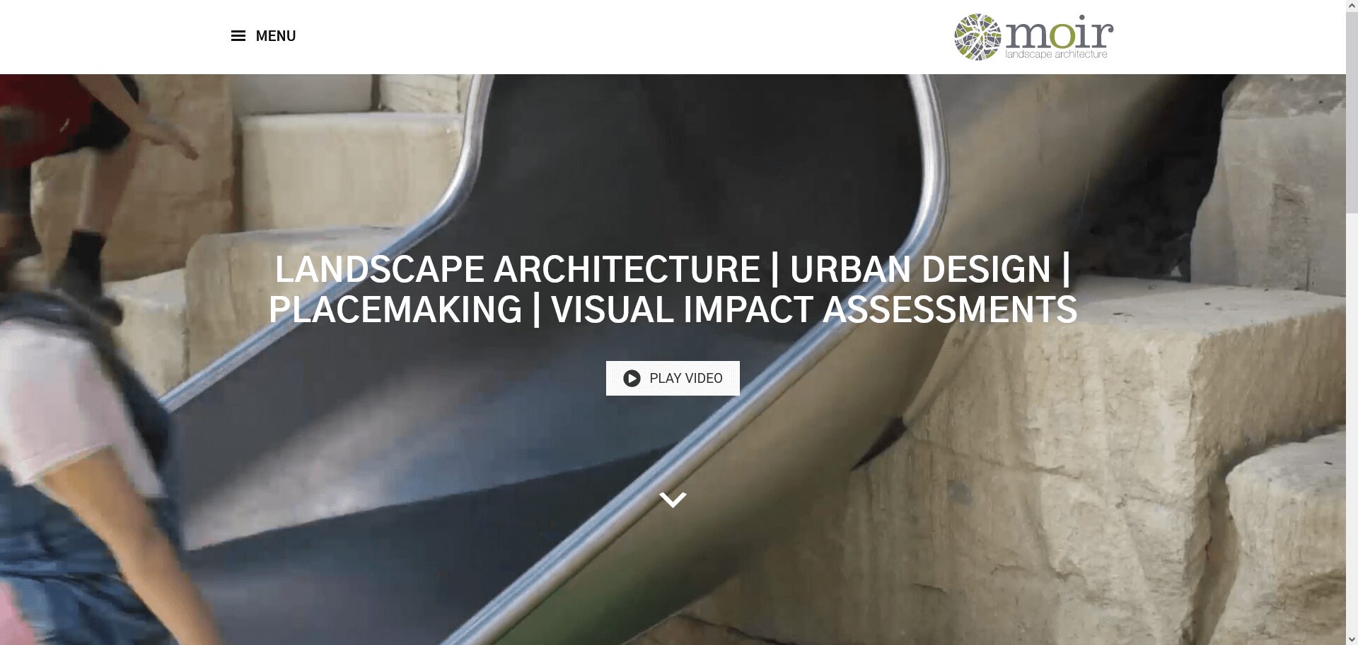 Moir Landscape Architects homepage screenshot