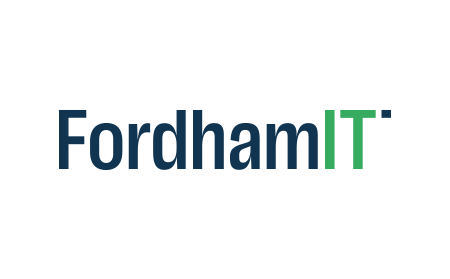 Green and navy Fordham IT company logo