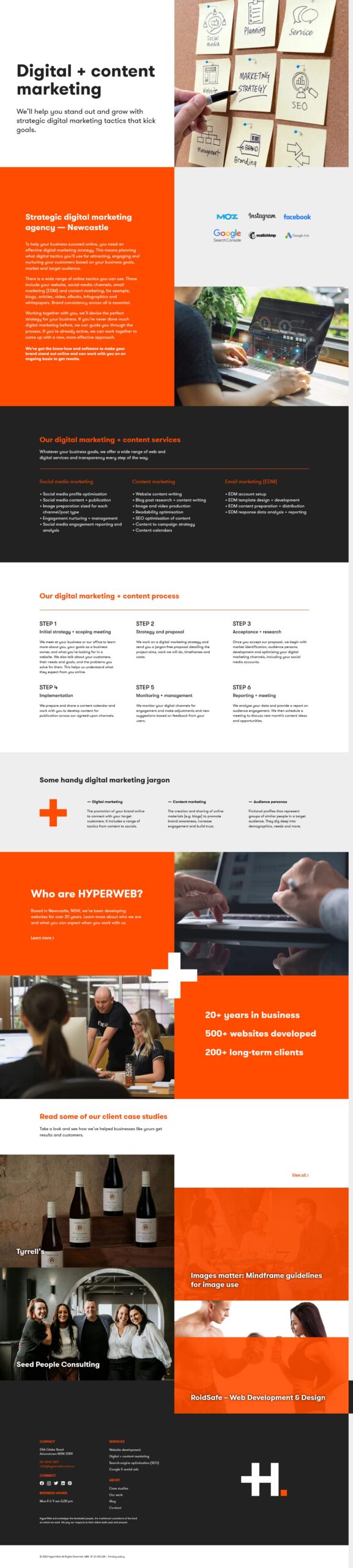 Screenshot of Hyperweb digital agency digital marketing services page