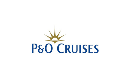 P&O Cruises logo with blue text and a gold sun emblem