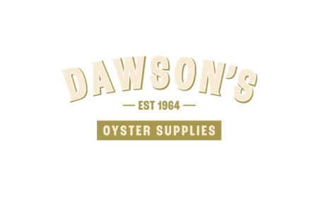 Gold text Dawson's Oyster Supplies logo with Est 1964