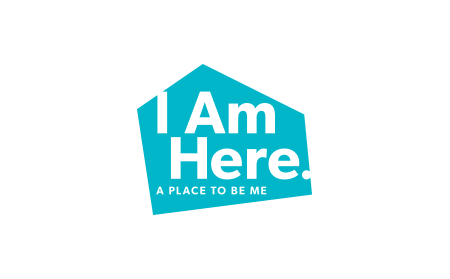 Turquoise I Am Here disability services logo