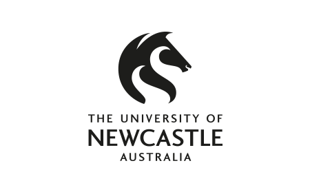 Black and white University of Newcastle logo