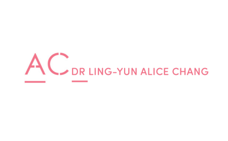 Pink and white Alice Chang Plastic Surgeon logo