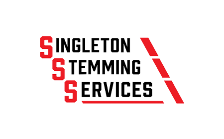 Red and black Singleton Stemming Services logo